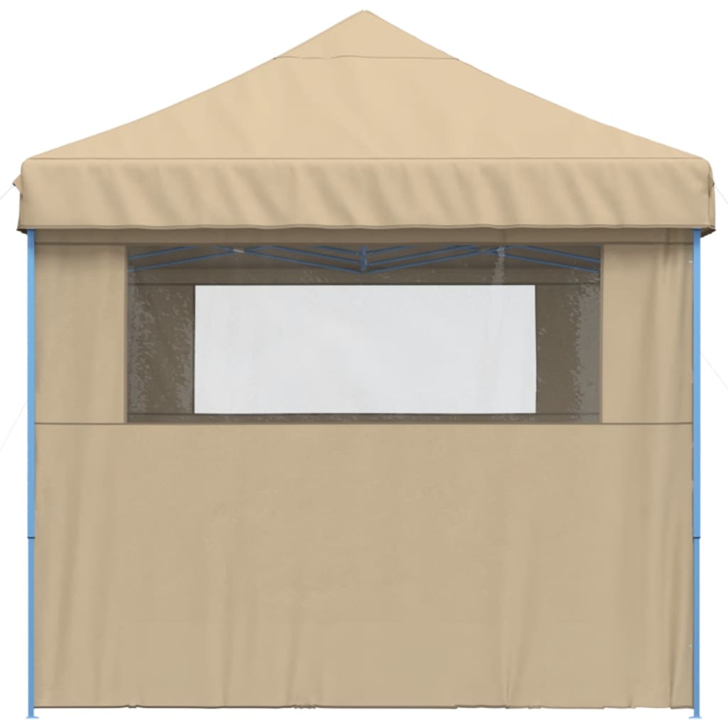Tendone per Feste Pieghevole Pop-Up con 3 Pareti Beige 4004943