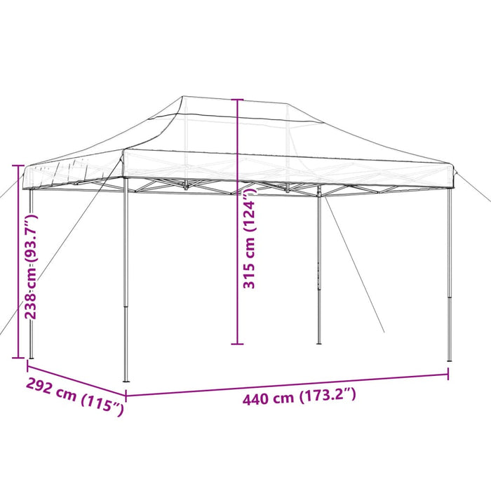 Tenda da Festa Pieghevole Pop-Up Beige 440x292x315 cm