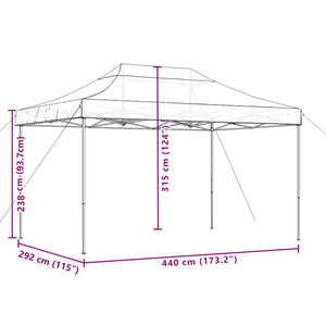 Tenda da Festa Pieghevole Pop-Up Arancione 292x292x315 cm