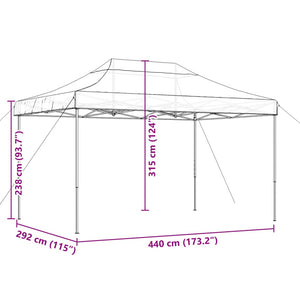 Tenda da Festa Pieghevole Pop-Up Nero 292x292x315 cm 4004966