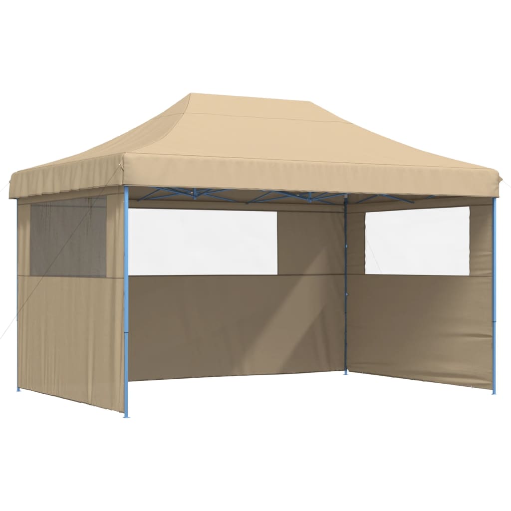 Tendone per Feste Pieghevole Pop-Up con 3 Pareti Beige 4004967
