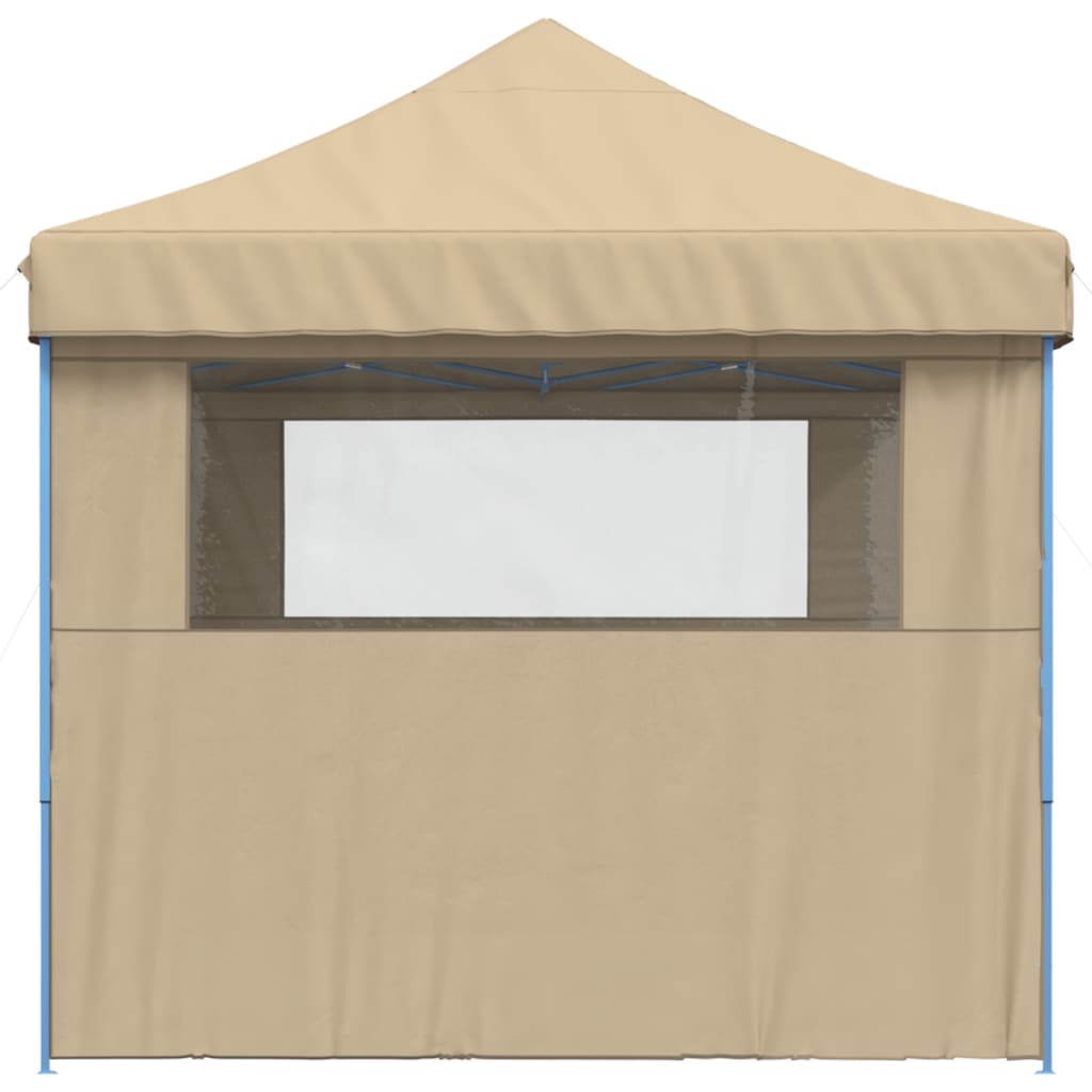 Tendone per Feste Pieghevole Pop-Up con 3 Pareti Beige 4004967