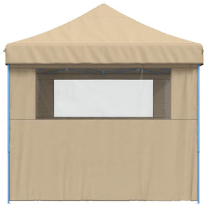Tendone per Feste Pieghevole Pop-Up con 3 Pareti Beige 4004967