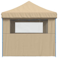 Tendone per Feste Pieghevole Pop-Up con 3 Pareti Beige 4004967