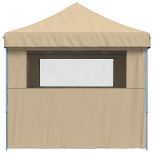 Tendone per Feste Pieghevole Pop-Up con 4 Pareti Beige 4004975