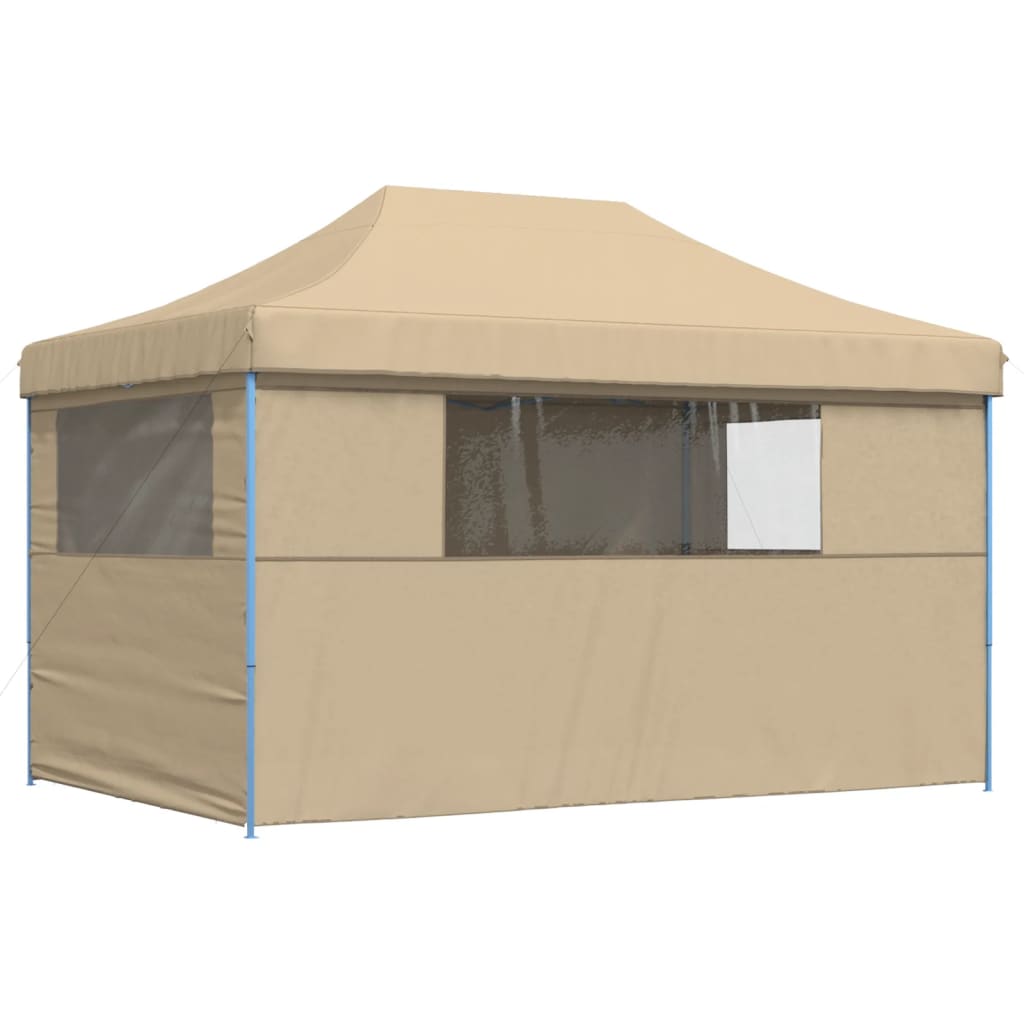 Tendone per Feste Pieghevole Pop-Up con 4 Pareti Beige 4004975