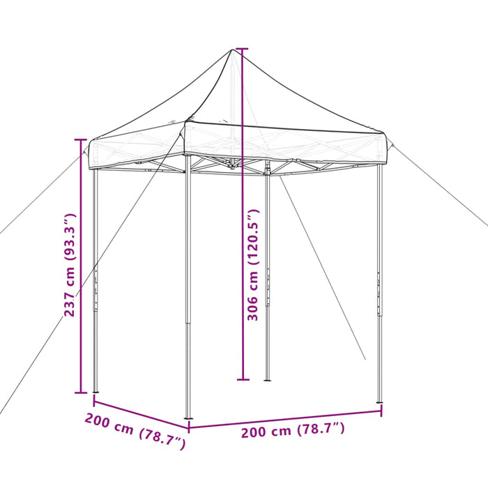 Tenda da Festa Pieghevole Pop-Up Beige 200x200x306 cm