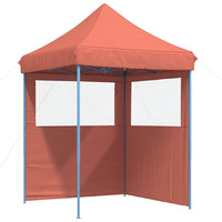 Tendone per Feste Pieghevole Pop-Up con 2 Pareti Terracotta 4004997
