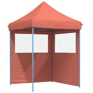 Tendone per Feste Pieghevole Pop-Up con 2 Pareti Terracotta 4004997