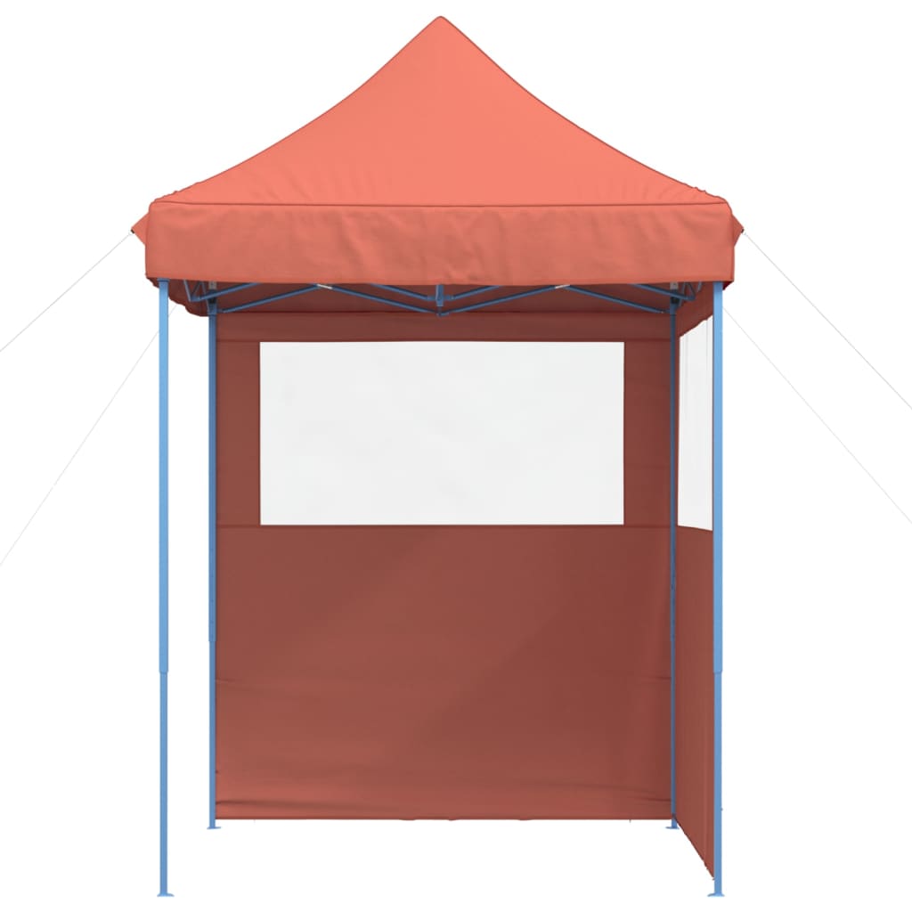 Tendone per Feste Pieghevole Pop-Up con 2 Pareti Terracotta 4004997