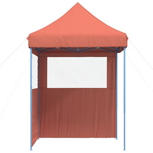 Tendone per Feste Pieghevole Pop-Up con 2 Pareti Terracotta 4004997