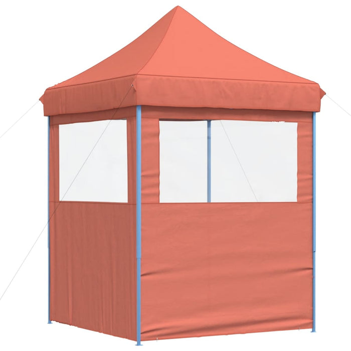 Tendone per Feste Pieghevole Pop-Up con 2 Pareti Terracotta 4004997