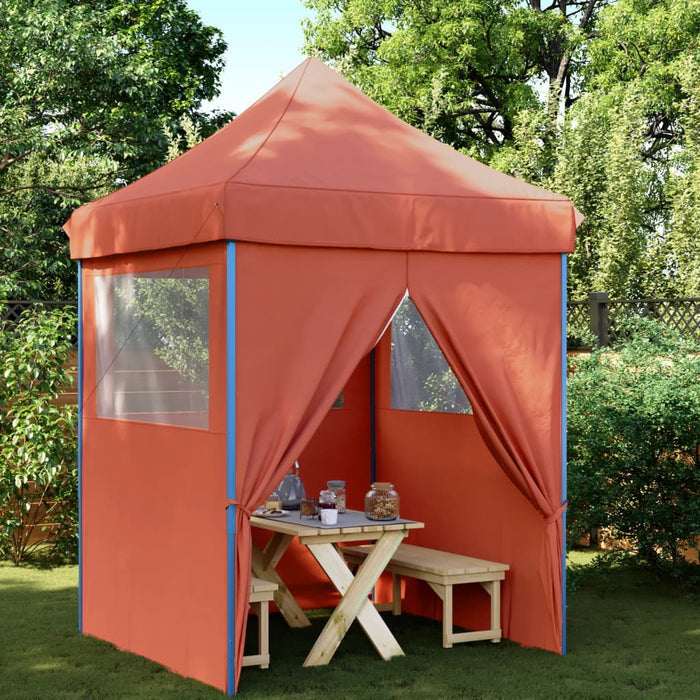 Tendone per Feste Pieghevole Pop-Up con 4 Pareti Terracotta 4005005