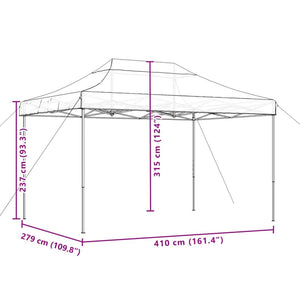 Tenda da Festa Pieghevole Pop-Up Tortora 410x279x315 cm