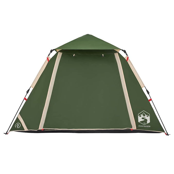 Tenda a Cupola da Campeggio 4 Persone Verde a Rilascio Rapido 4004143