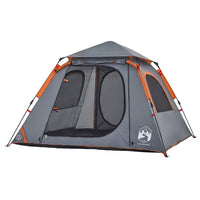 Tenda a Cupola 4 Persone Grigio e Arancione a Rilascio Rapido 4004145