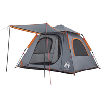 Tenda a Cupola 4 Persone Grigio e Arancione a Rilascio Rapido 4004145