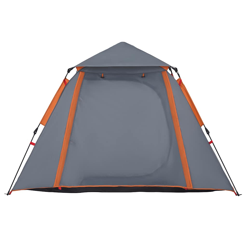 Tenda a Cupola 4 Persone Grigio e Arancione a Rilascio Rapido 4004145