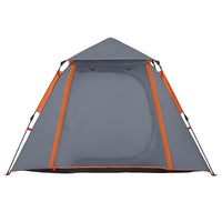 Tenda a Cupola 4 Persone Grigio e Arancione a Rilascio Rapido 4004145