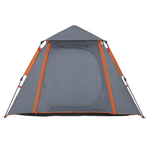 Tenda a Cupola 4 Persone Grigio e Arancione a Rilascio Rapido 4004145