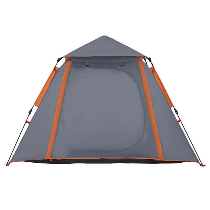 Tenda a Cupola 4 Persone Grigio e Arancione a Rilascio Rapido 4004145