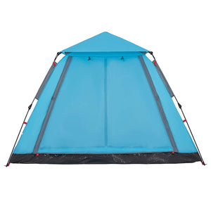 Tenda a Cupola da Campeggio 5 Persone Blu a Rilascio Rapido