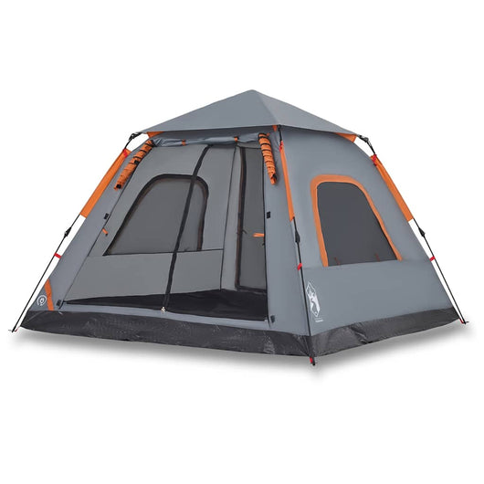 Tenda a Cupola 5 Persone Grigio e Arancione a Rilascio Rapido 4004148