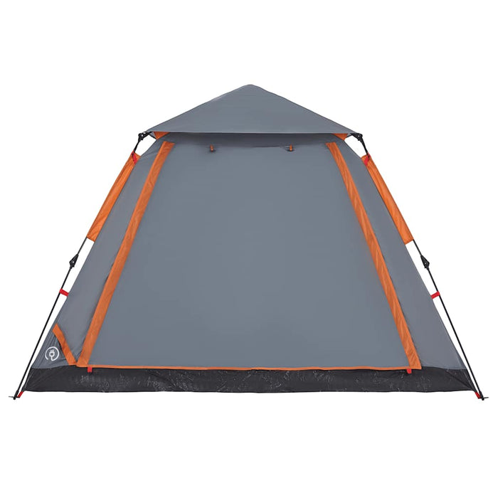 Tenda a Cupola 5 Persone Grigio e Arancione a Rilascio Rapido 4004148