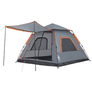 Tenda a Cupola 5 Persone Grigio e Arancione a Rilascio Rapido 4004148