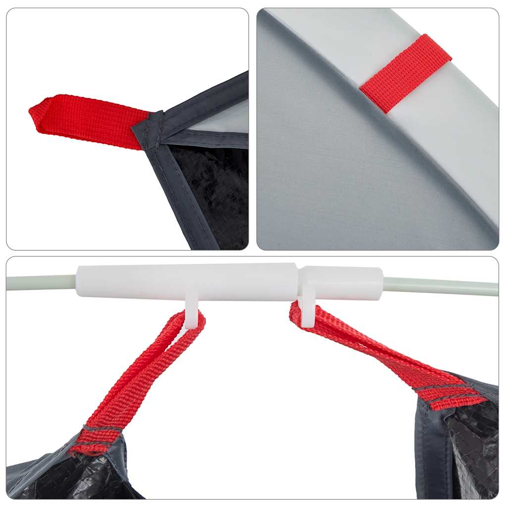 Tenda da Spiaggia 2 Persone Pop-Up Grigia Impermeabile