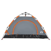 Tenda Campeggio 2 Persone Grigio e Arancione a Rilascio Rapido 4004163