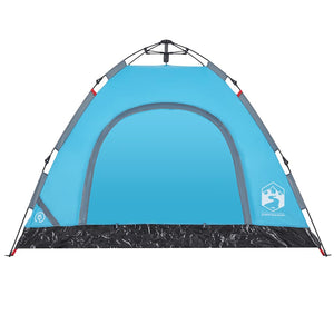 Tenda da Campeggio 3 Persone Blu a Rilascio Rapido