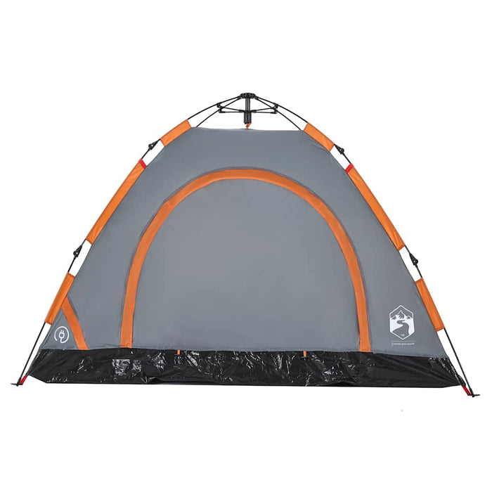 Tenda Campeggio 3 Persone Grigio e Arancione a Rilascio Rapido 4004167