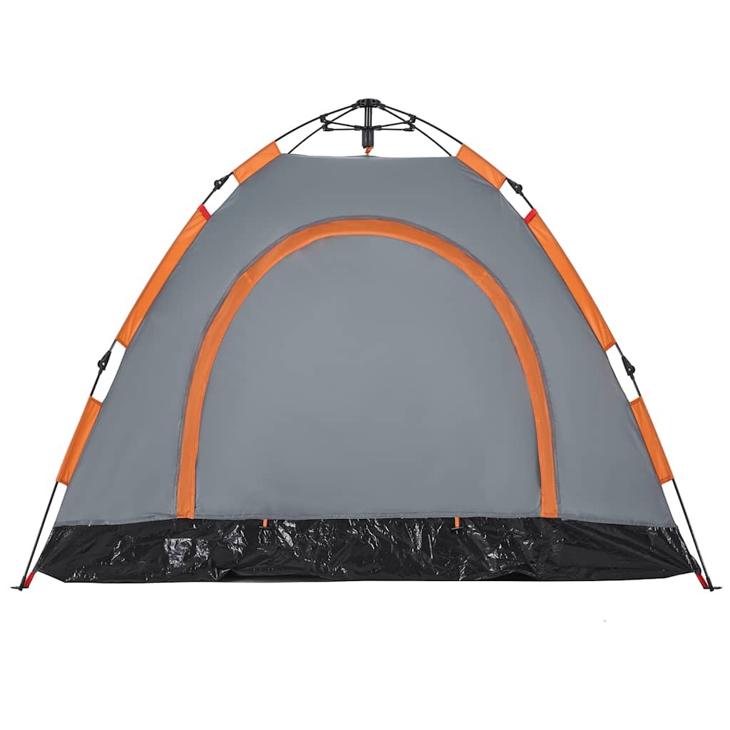 Tenda Campeggio 3 Persone Grigio e Arancione a Rilascio Rapido 4004167