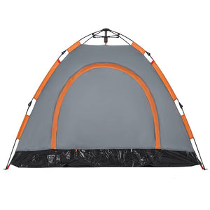 Tenda Campeggio 3 Persone Grigio e Arancione a Rilascio Rapido 4004167