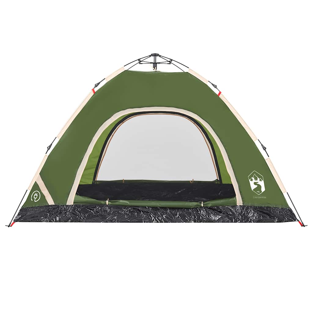 Tenda da Campeggio 4 Persone Verde a Rilascio Rapido 4004169
