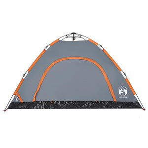 Tenda Campeggio 4 Persone Grigio e Arancione a Rilascio Rapido 4004171