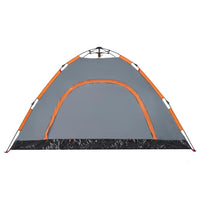 Tenda Campeggio 4 Persone Grigio e Arancione a Rilascio Rapido 4004171