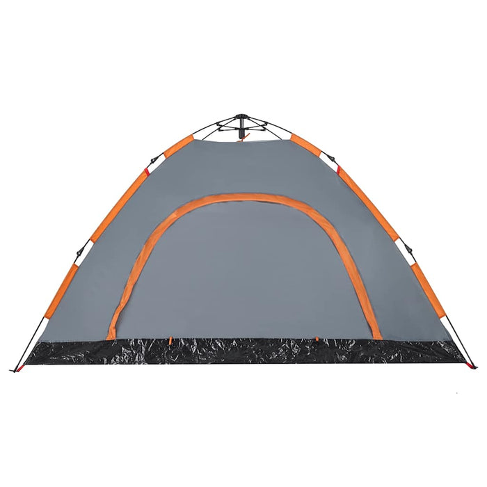 Tenda Campeggio 4 Persone Grigio e Arancione a Rilascio Rapido 4004171