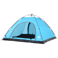 Tenda da Campeggio 5 Persone Blu a Rilascio Rapido