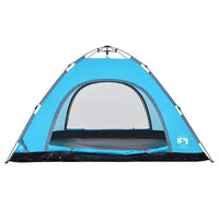 Tenda da Campeggio 5 Persone Blu a Rilascio Rapido