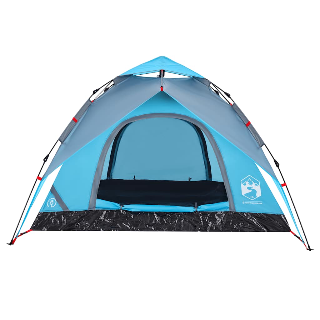 Tenda a Cupola da Campeggio 3 Persone Blu a Rilascio Rapido 4004178