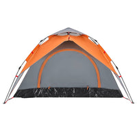 Tenda a Cupola 3 Persone Grigio e Arancione a Rilascio Rapido 4004179