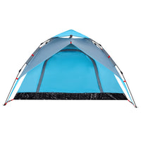 Tenda a Cupola da Campeggio 4 Persone Blu a Rilascio Rapido