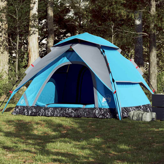 Tenda a Cupola da Campeggio 5 Persone Blu a Rilascio Rapido 4004186