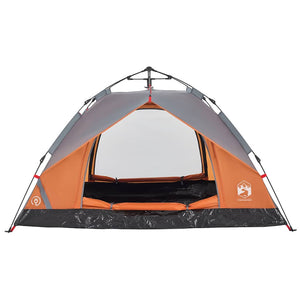 Tenda a Cupola 2 Persone Grigio e Arancione a Rilascio Rapido 4004191