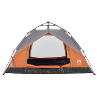 Tenda a Cupola 2 Persone Grigio e Arancione a Rilascio Rapido