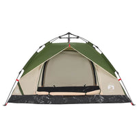 Tenda a Cupola da Campeggio 3 Persone Verde a Rilascio Rapido