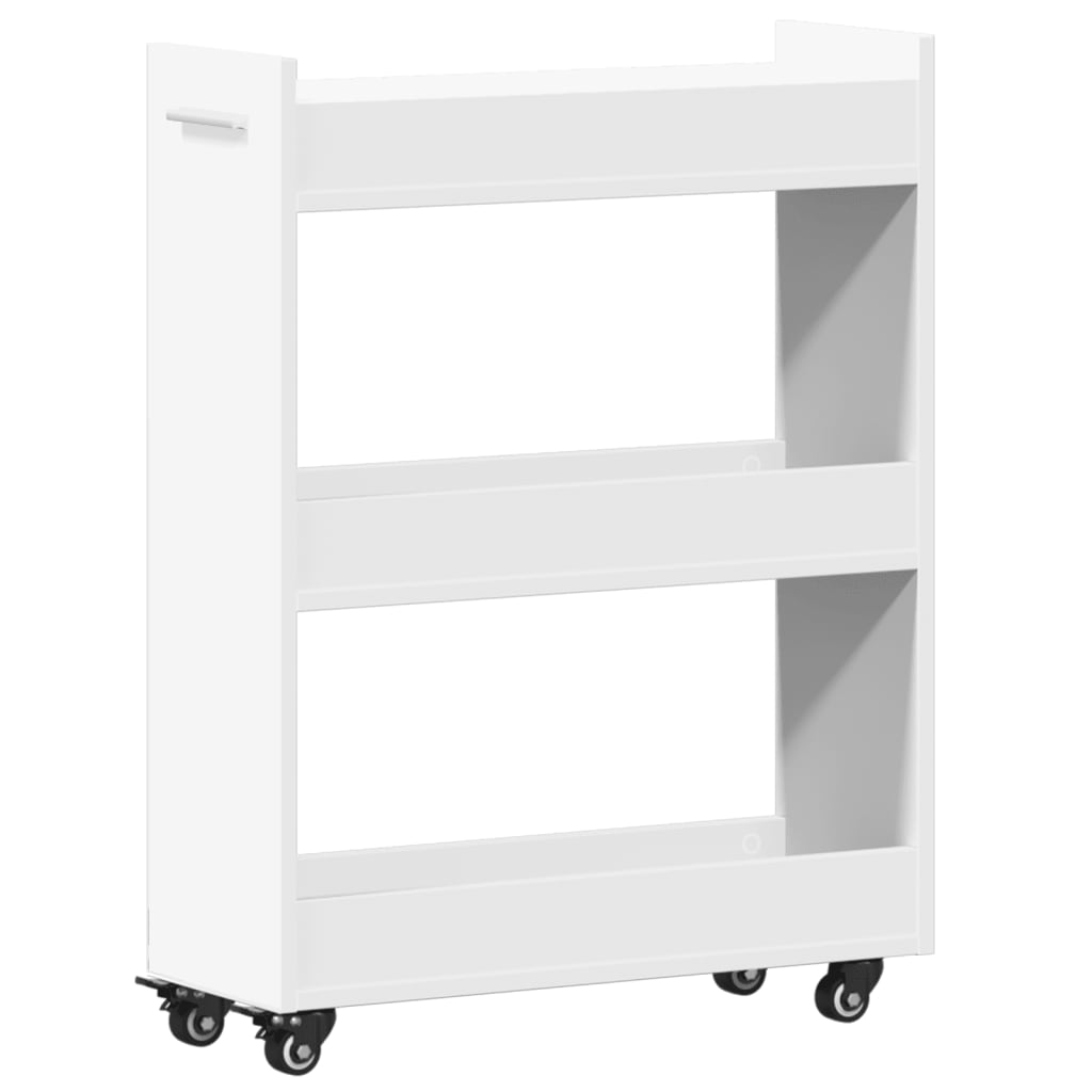 Mobile con Ruote Bianco 60x22x79 cm in Legno Multistrato 840415