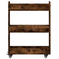 Mobile con Ruote Rovere Fumo 60x22x79 cm in Legno Multistrato 840419